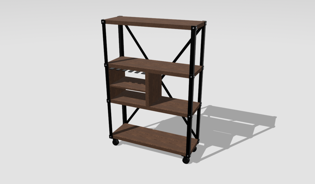 WAINI shelving unit - 3D model render, studio background